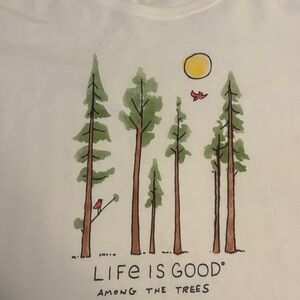 Life Is Good Kids' Cream Tee with Forest Design